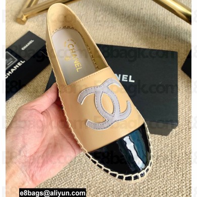 Chanel Leather and Patent CC Logo Espadrilles G29762 Beige 2022
