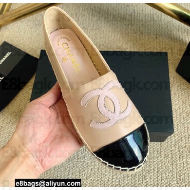 Chanel Leather and Patent CC Logo Espadrilles G29762 Light Beige 2022