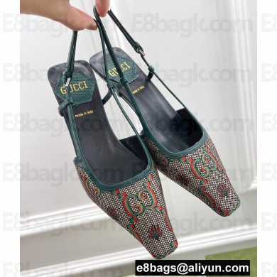Gucci Heel 4cm 100 Slingback Pumps Gray 2022