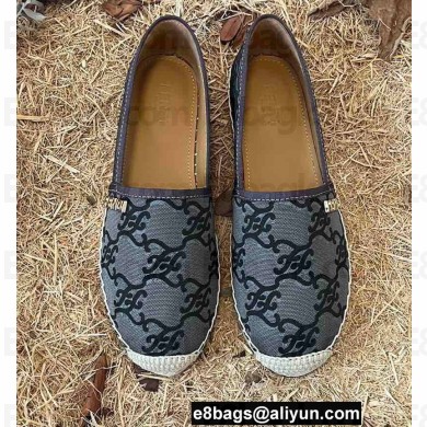 Fendi FF Print Canvas Espadrilles Gray 2022