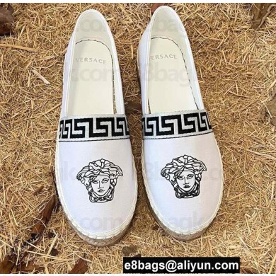 Versace Medusa Head Print Espadrilles White