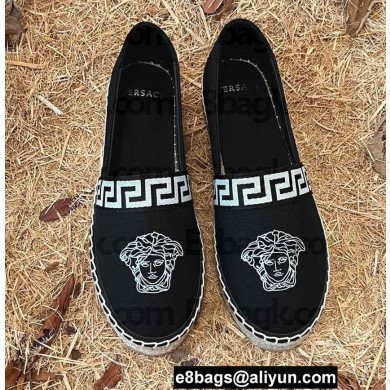 Versace Medusa Head Print Espadrilles Black