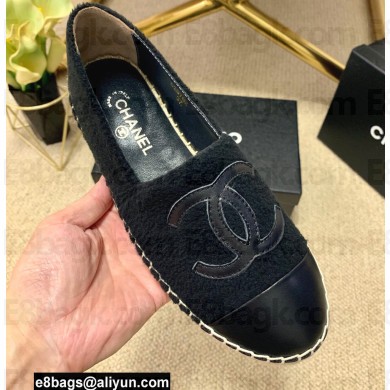 Chanel Plush CC Logo Espadrilles G29762 Black 2022