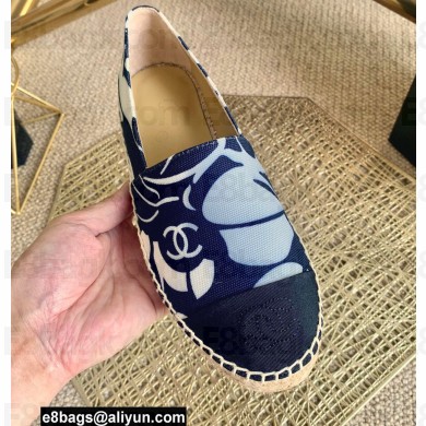 Chanel Printed Fabric CC Logo Espadrilles G29762 Black/Blue 2022