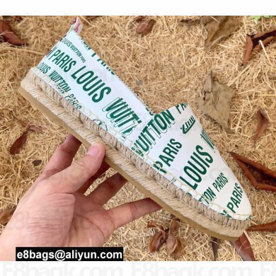 Louis Vuitton Starboard Flat Espadrilles Logo Print White/Green 2022