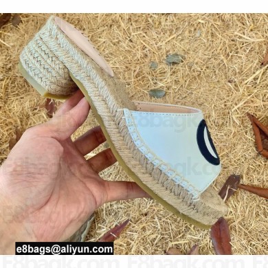 Gucci Heel 6cm Double G Leather Espadrilles Slide Sandals White 2022