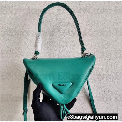 Prada Padded Nappa Leather Triangle Handbag 1BA315 Peacock Blue 2021