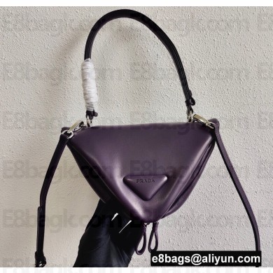 Prada Padded Nappa Leather Triangle Handbag 1BA315 Violet 2021