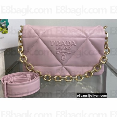 Prada Padded Nappa Leather Shoulder Bag 1BD306 Pink 2021