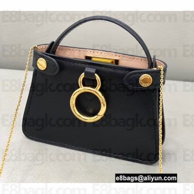 Fendi Nano Peekaboo Bag Charm Nappa Leather Black 2021