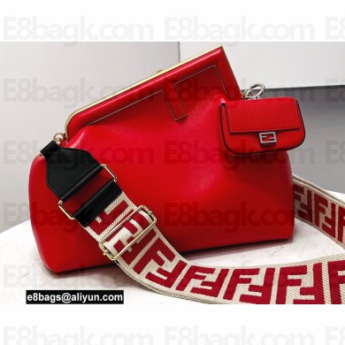 Fendi First Medium Leather Bag Red 2021