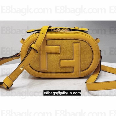 Fendi Leather and Suede Mini Camera Case Bag Yellow 2021
