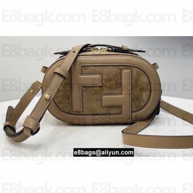 Fendi Leather and Suede Mini Camera Case Bag Beige 2021