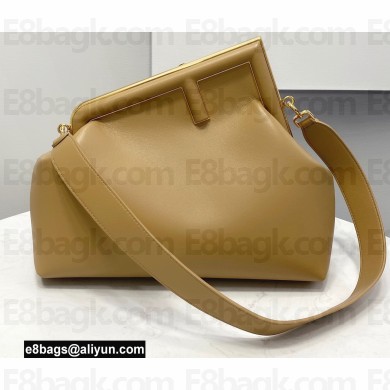 Fendi First Medium Leather Bag Apricot 2021