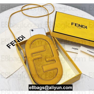 Fendi Leather and Suede 12 PRO PHONE HOLDER Pouch Bag Yellow 2021