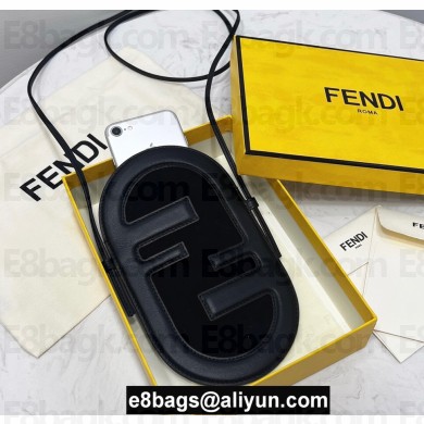 Fendi Leather and Suede 12 PRO PHONE HOLDER Pouch Bag Black 2021