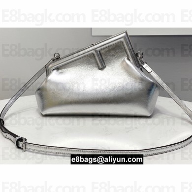 Fendi First Small Leather Bag Silver 2021