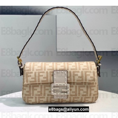Fendi Medium Baguette 1997 Bag Beige FF Wool 2021