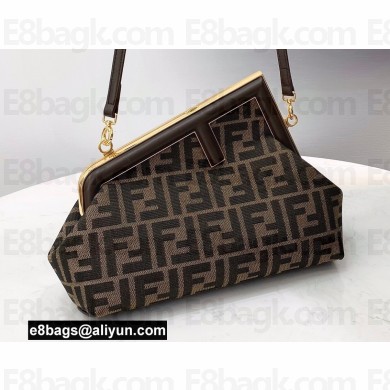 Fendi First Small Jacquard Fabric Bag Coffee 2021