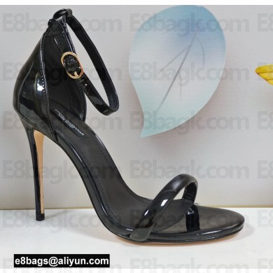 Dolce & Gabbana Heel 10.5cm Patent Leather Sandals Black 2021