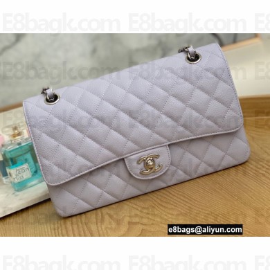 Chanel Medium Classic Flap Bag 1112 Caviar Leather Light Purple 2022