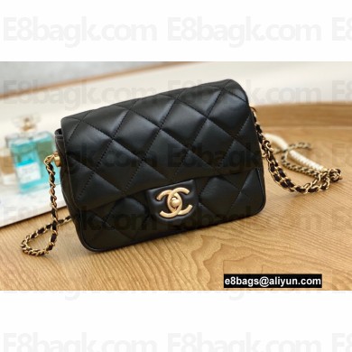 Chanel Pearls Chain Mini Flap Bag AS2855 Black 2022