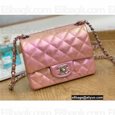 Chanel Mini Classic Flap Bag 1115 Rainbow Gradient Pink 2022