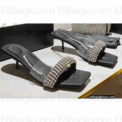 Alexander Wang Heel 5cm Jessie Slide Sandals In Crystal PVC 2022