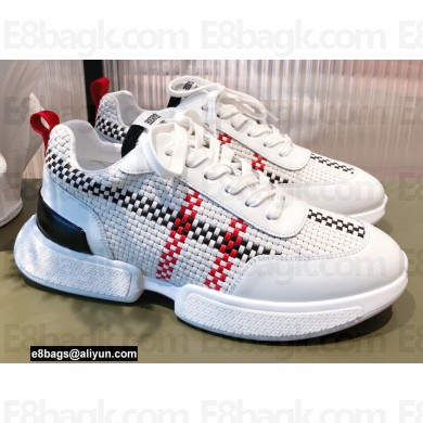 Hermes Calfskin And Hand-braided Canvas Drift Sneakers White 2022