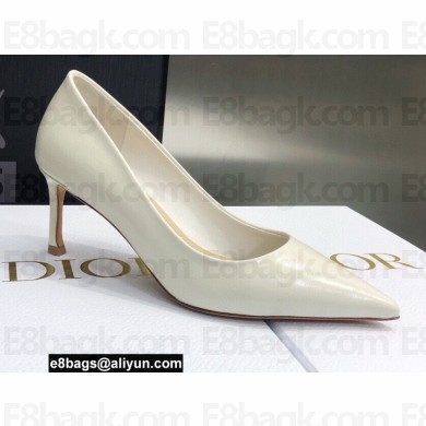 Dior Heel 6.5cm Brushed Calfskin Essence Pumps White 2022