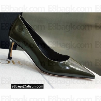 Dior Heel 6.5cm Brushed Calfskin Essence Pumps Dark Green 2022
