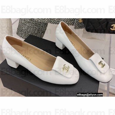 Chanel Heel 6cm Vintage Pumps White Spring 2022