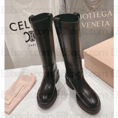 Miu Miu Fumé leather boots 5W971D black 1120-2024 