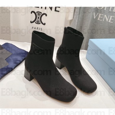 Prada Women Monolith Knit Booties black 1120-2024 