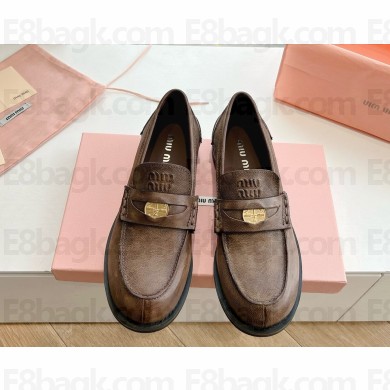 Miu Miu Faded suede loafers 5D773D Cinnamon 2024 