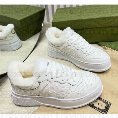 Gucci Women's Screener trainer sneakers with shearling 112005-2024 