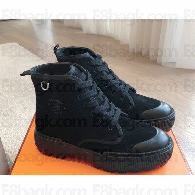 Hermes women/men Itineraire ankle boots in black suede  2024