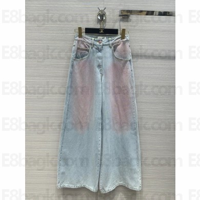 CHANEL Washed Denim Blue & Beige jeans P76403 2023