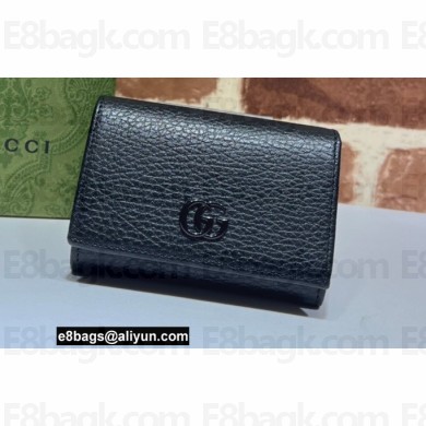 Gucci GG Marmont Medium Wallet 644407 Resin Hardware Black 2022