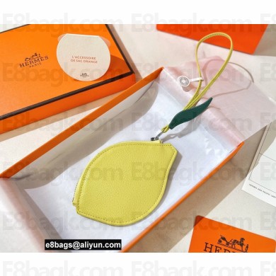 Hermes Lemon Leather Fruit Bag Charm 2022