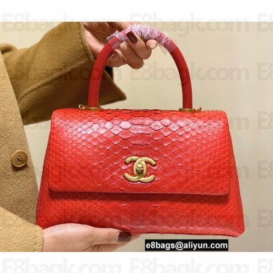 Chanel Python Coco Handle Small Flap Bag with Top Handle 19