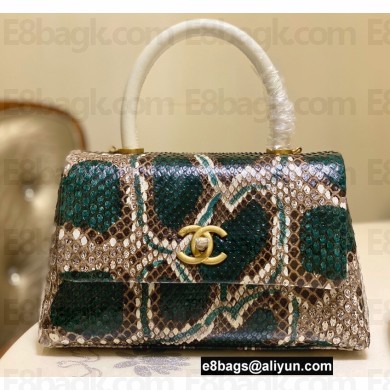 Chanel Python Coco Handle Small Flap Bag with Top Handle 23