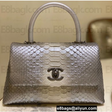 Chanel Python Coco Handle Small Flap Bag with Top Handle 27
