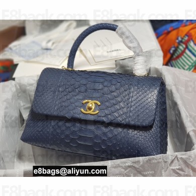 Chanel Python Coco Handle Medium Flap Bag with Top Handle 03