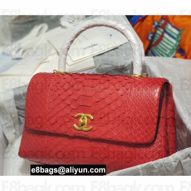 Chanel Python Coco Handle Medium Flap Bag with Top Handle 04