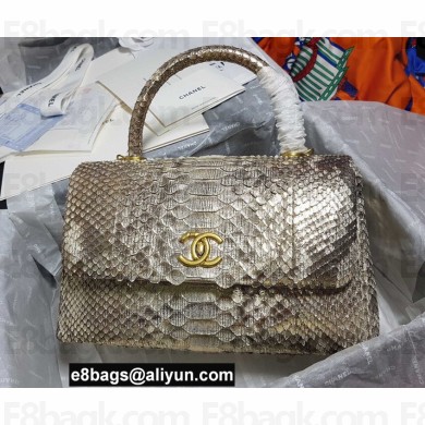 Chanel Python Coco Handle Medium Flap Bag with Top Handle 10
