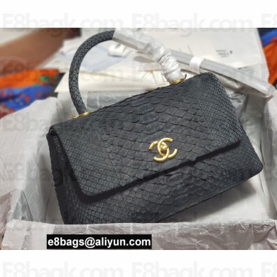 Chanel Python Coco Handle Medium Flap Bag with Top Handle 11