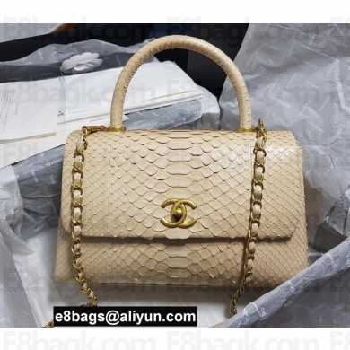 Chanel Python Coco Handle Medium Flap Bag with Top Handle 12