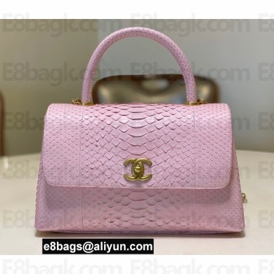 Chanel Python Coco Handle Medium Flap Bag with Top Handle 19