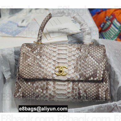 Chanel Python Coco Handle Medium Flap Bag with Top Handle 23